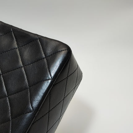 Chanel Classic Flap Vintage 1989 Black Lambskin Leather with 24k Gold Hardware