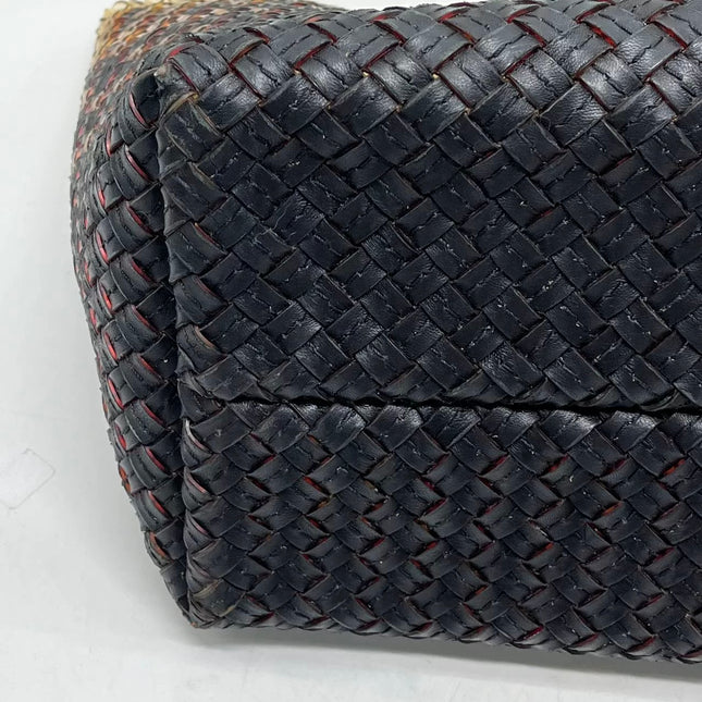 Bottega Veneta Cabat Large Intreccio Black and Transparent Leather and PVC Tote Bag
