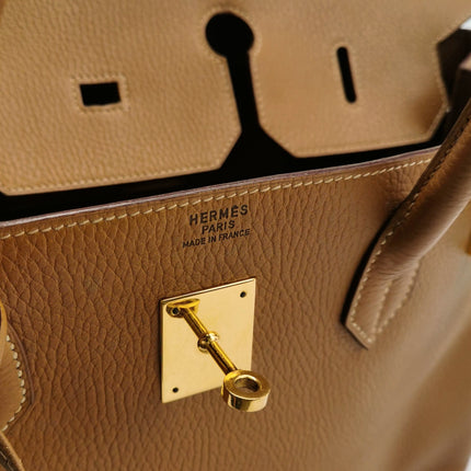 Hermes Birkin 40 Gold TC Clemence Leather Gold Hardware 1994