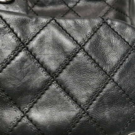 Chanel 2013 Paris-Edinburgh Large Black Flap Calfskin Leather Shoulder Bag