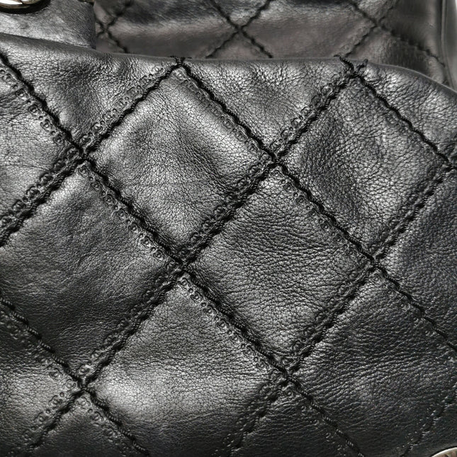 Chanel 2013 Paris-Edinburgh Large Black Flap Calfskin Leather Shoulder Bag