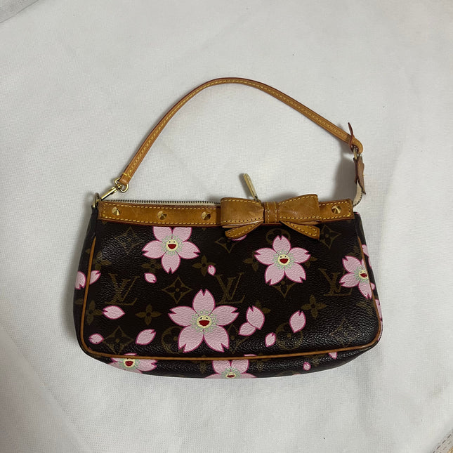 Louis Vuitton x Takashi Murakami Cherry Blossom Pochette Accessoire Brown Monogram-Luxbags