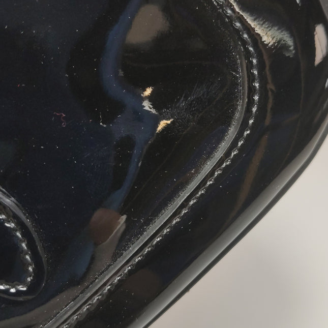 Gucci Jackie 1961 Mini Black Patent Leather Bag with Crystal Chain Strap