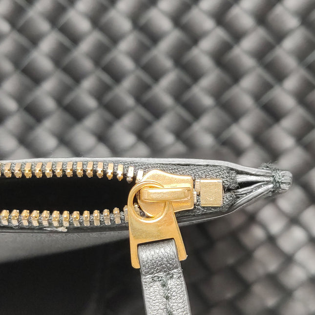 Bottega Veneta Reissued Cabat Intreccio Leather Tote Bag Black 40cm