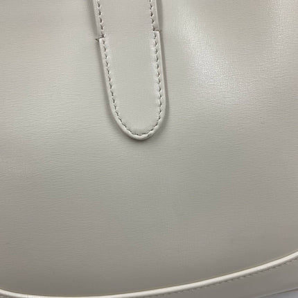 Gucci Jackie 1961 White Leather Bag with Adjustable Strap Size Small