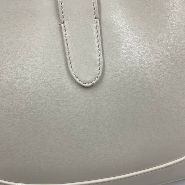Gucci Jackie 1961 White Leather Bag with Adjustable Strap Size Small