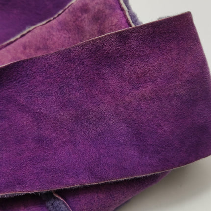 Chanel 2.55 Flap Vintage Chocolate Bar Purple Suede Crossbody Messenger Bag