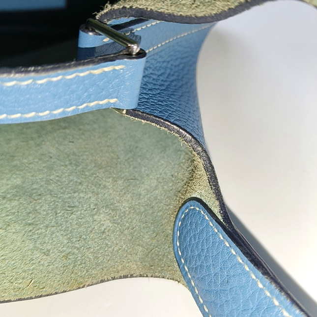 Hermes Picotin 18 Clemence Taurillon Leather Blue Jean