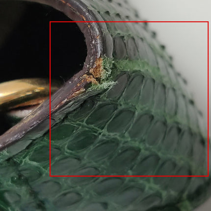 Gucci Jackie Vintage Large Green Suede and Snake-skin Leather Gold Hardware