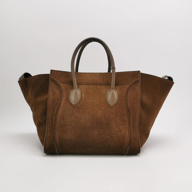 Celine Phantom Mini Dark Brown Suede Leather 30cm