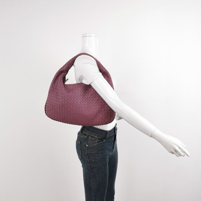 Bottega Veneta Hobo Bag Lambskin leather Purple Medium 40cm