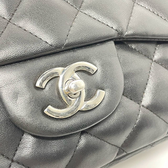 Sold Chanel Classic Flap Jumbo Large Black Lambskin Leather with Silver hardware
