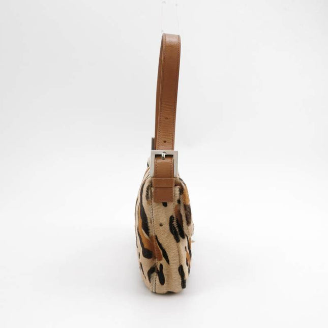 Fendi Baguette Pony hair in leopard print Brown