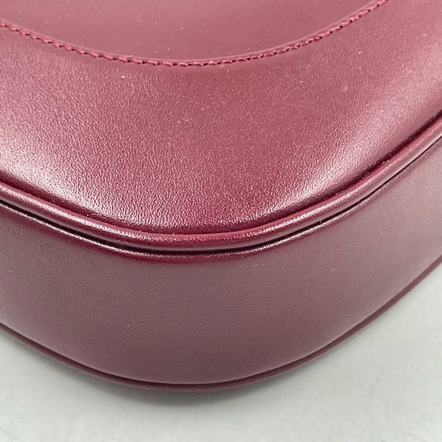 Gucci Jackie 1961 Small Ancora Red Burgundy Leather Shoulder Bag Clasp S24