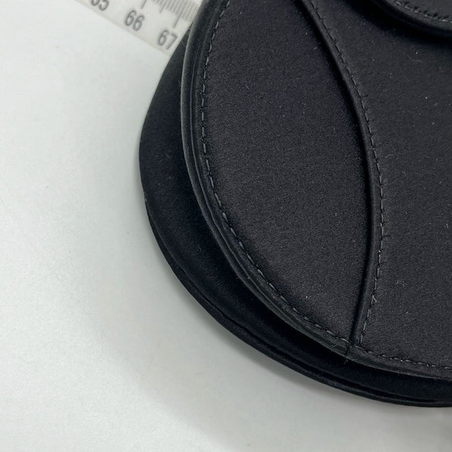 Dior Saddle Mini Silk Handbag Black with crystals