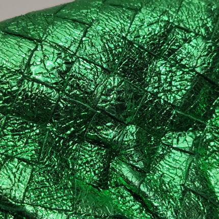 Bottega Veneta Pouch Mini Metallic Green Intrecciato Leather