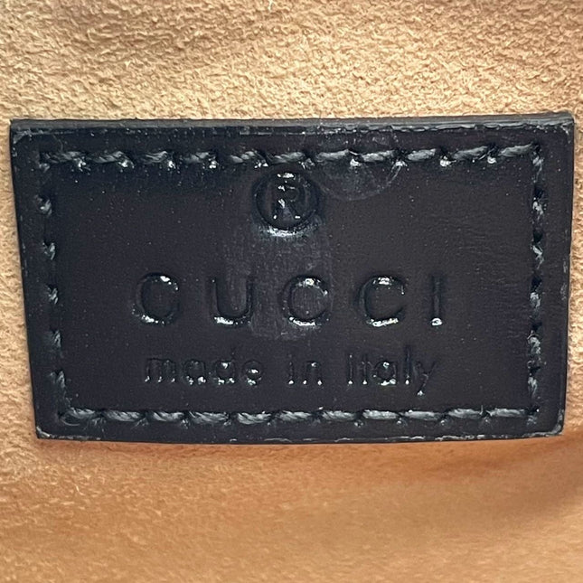 Sold Gucci Jackie 1961 Super Mini Black Leather Bag with Chain Strap