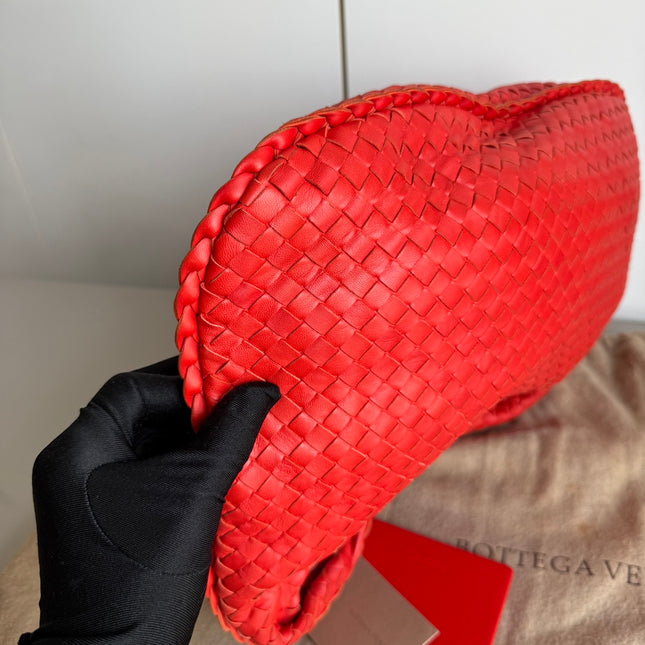 Bottega Veneta Hobo Bag leather Bright Red Medium 40cm
