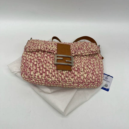 Sold Fendi Baguette Raffia Straw Multicolor Shoulder Bag