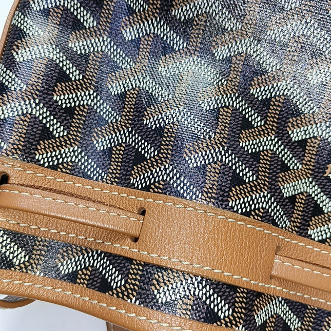 Goyard Petit Flot Drawstring Bucket Bag Brown Goyardine Crossbody Bag Never worn