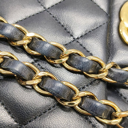 Chanel Classic Flap Medium Black Lambskin Leather Gold Hardware 2009-2010