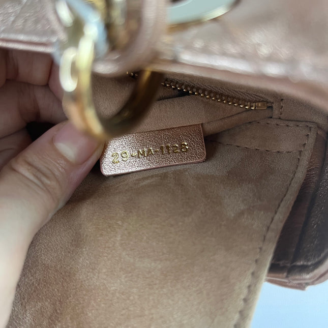 Lady Dior ABCdior Small Pink Irediscent and Metallic Cannage Lambskin Handbag