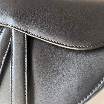Sold Dior Saddle Medium leather Black Smooth Leather