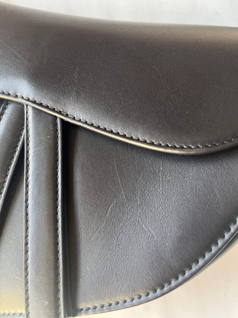 Sold Dior Saddle Medium leather Black Smooth Leather