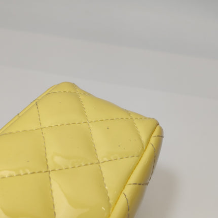 Chanel Classic Flap Rectangular Mini Yellow Patent Leather Silver HW, 2014-2015