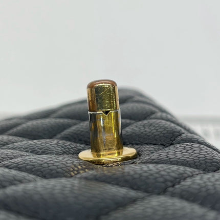 Chanel Classic Flap Medium Black Caviar Leather with 24k Gold Hardware, 2008-2009