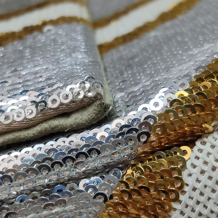 FENDI Baguette 1997 Zebra-Stripe Sequin White and Silver