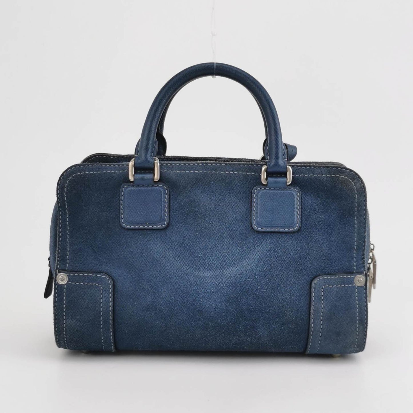 Sold Loewe Amazona 23 in Navy Blue Suede Leather with Strap