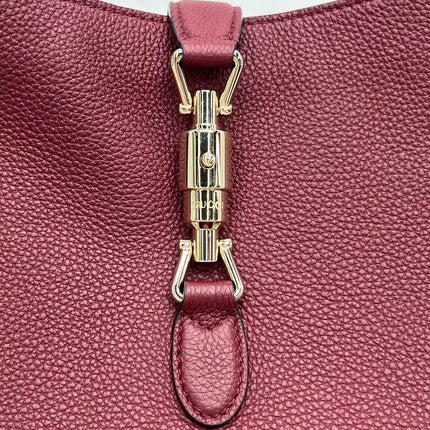 Gucci Jackie 1961 Small Burgundy Grained Leather Shoulder Bag