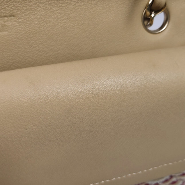 Chanel Classic Flap Red White Striped Medium Jersey Coco Sailor