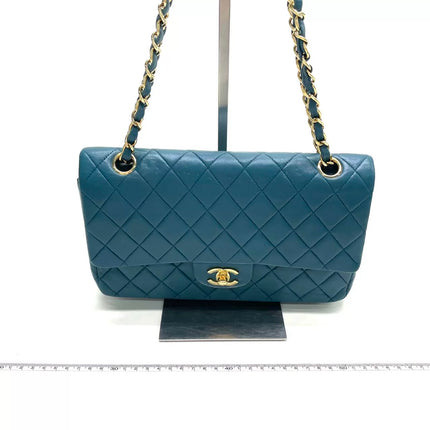 Chanel Classic Flap Medium Vintage Navy Lambskin Leather 24k Gold Hardware