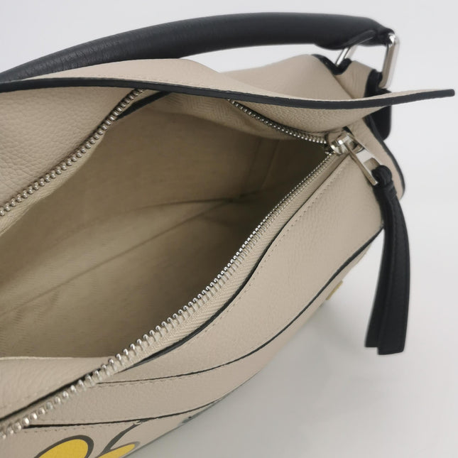 Loewe Puzzle Small Beige Herbarium Holiday Collection Calfskin Leather Crossbody Bag