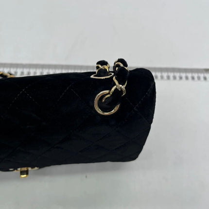 Chanel Classic Flap Medium Black Velvet Gold Hardware, 2014-2015