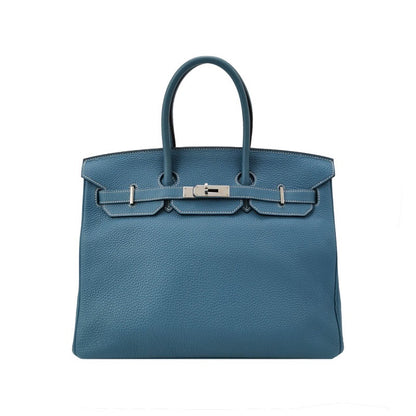 Hermes Birkin 35 Blue Jeans Calfskin Leather Silver-tone Palladium Hardware 2013-Luxbags