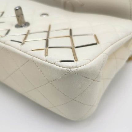 Sold Chanel Classic Flap Small White Leather and Gilt and Silver Hardware, 2020-2021