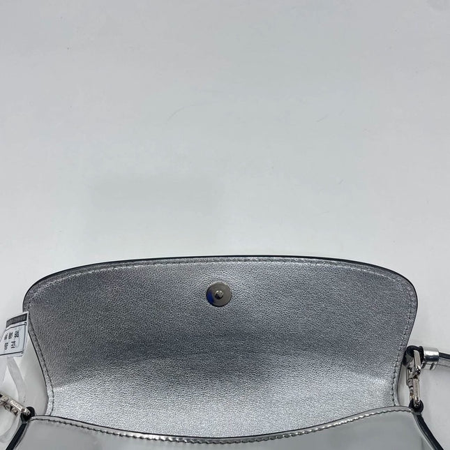 Sold Prada Cleo Flap Silver Leather Shoulder bag