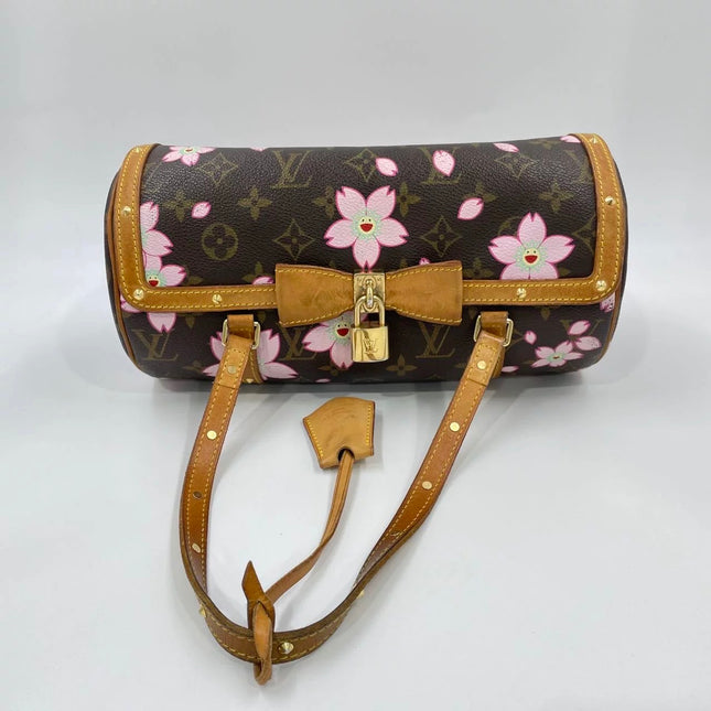 Louis Vuitton x Takashi Murakami Papillon 28 Cherry Blossom Monogram Handbag