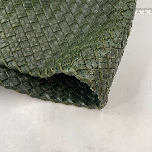 Bottega Veneta Cabat Tote Dark Green Intreccio Leather 45cm