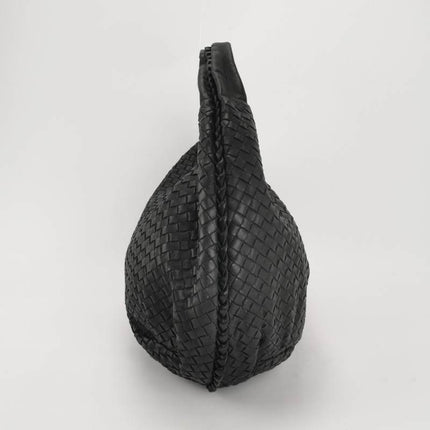 Bottega Veneta Belly Hobo Intrecciato Leather Black Large 55cm