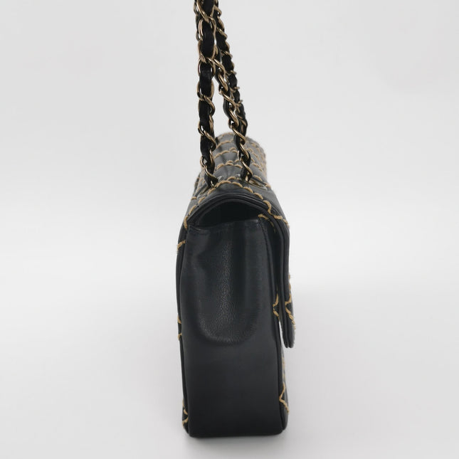 Chanel Wild Stitch Flap Black Leather with Stitching Detail 2000-2002