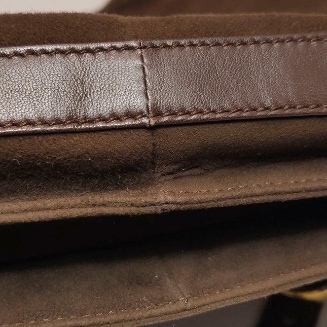 Loewe Flamenco Medium Brown Suede Leather Shoulder Bag 28cm