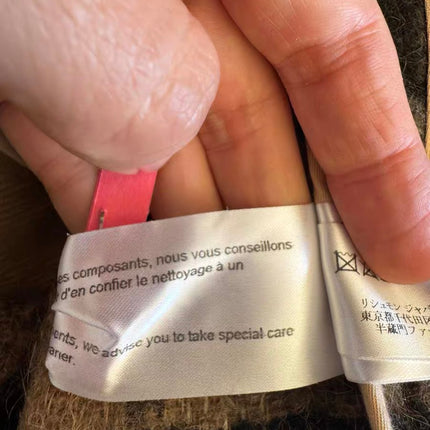 Chloé 2017 Fall/Winter Green Mohair Plaid Coat Oversized Fit Size S