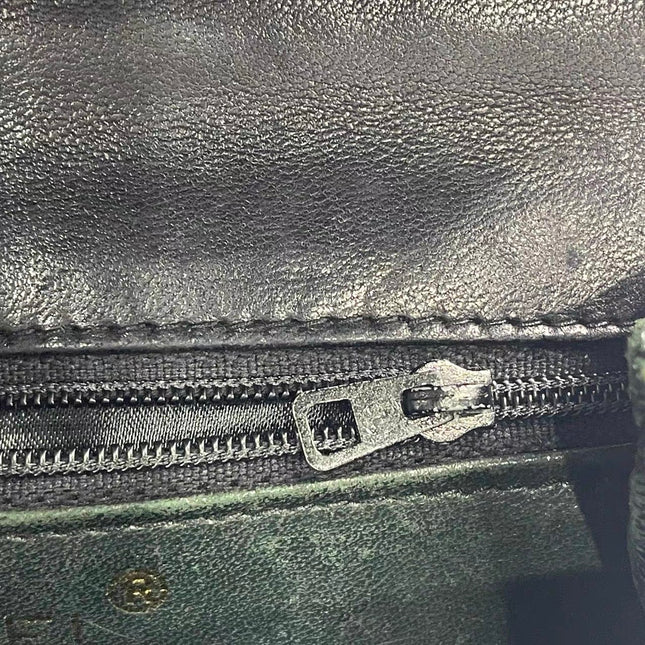 Chanel vintage Black Rose Knitted Fabric Gold Chain Flap Crossbody Bag