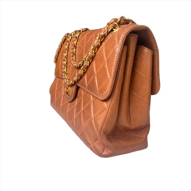 Sold Chanel Double Sided Classic Flap Caramel Leather Handbag