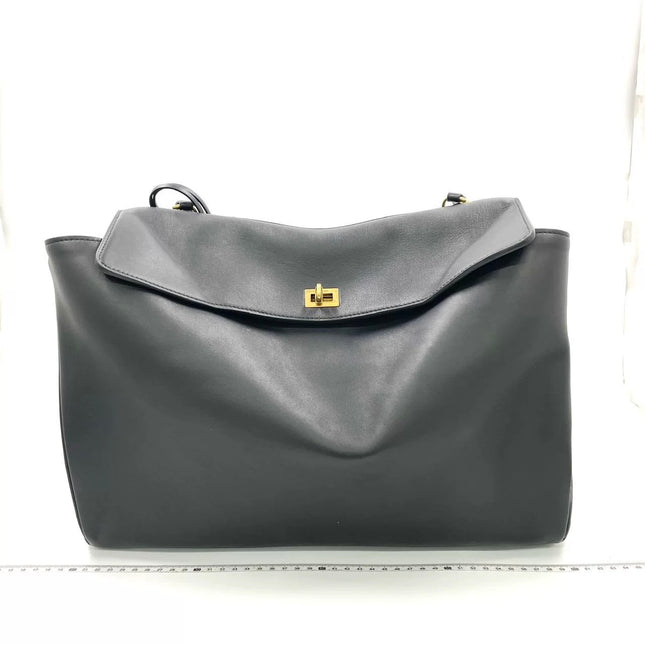 Balenciaga Rodeo Large Black Calfskin Leather Two Way Bag
