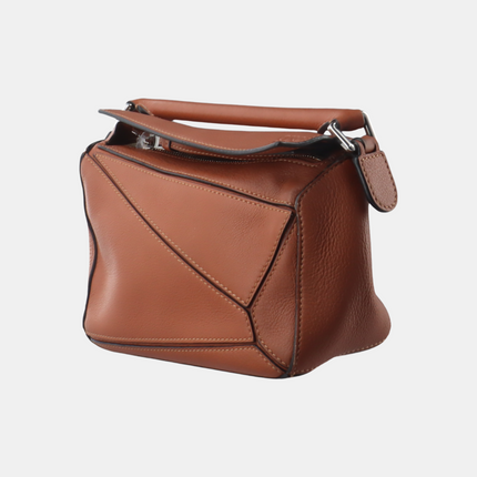 Loewe Puzzle Mini Caramel Tan Calfskin Leather Crossbody Bag